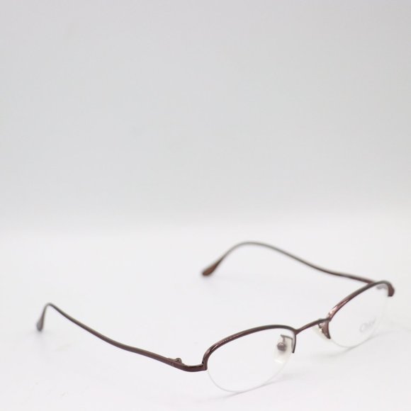 Chloe BEAUTIFUL Chocolate brown Oval Half Rim Vintage Designer Glasses 46 21 135 - Picture 2 of 2
